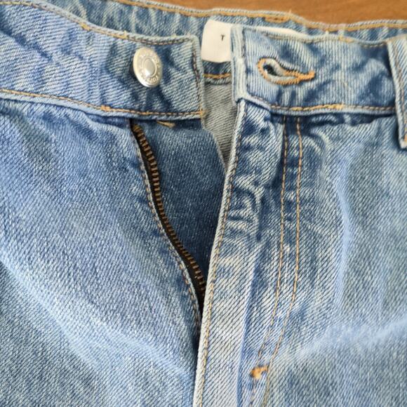 Topshop Kiri denim Mini shorts with frayed hem size 8 - Picture 3 of 8